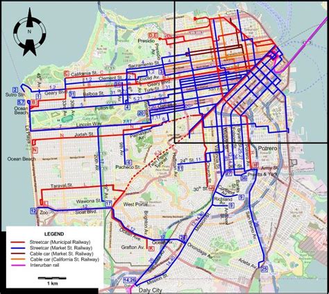 San Francisco Tram Map – Verjaardag Vrouw 2020