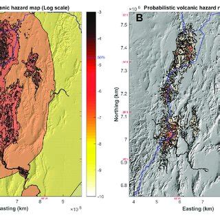 | (A) Integrated quantitative volcanic hazard map, constructed by... | Download Scientific Diagram