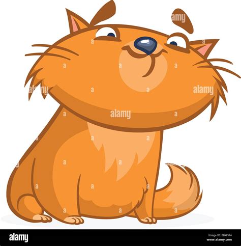 Cartoon ginger cat. Cute orange stripped cat illustration. Vector Stock Vector Image & Art - Alamy