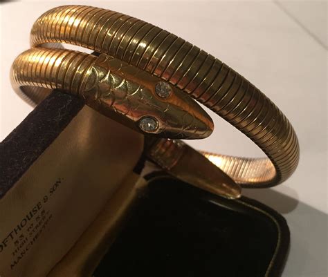 Snake Bracelet, Vintage Snake Bangle, 1950's snake,Vintage Gold Snake Bracelet, Snake Jewellery.