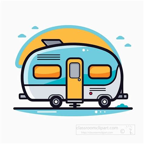 Recreational Vehicles-caravan cartoon icon style clipart