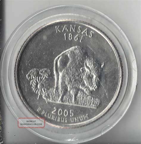 2005 - D Kansas State Quarter. Uncirculated. Encapsuled.