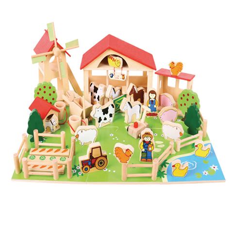 Wooden Toy Farm - Bright Lights Personalised Gifts