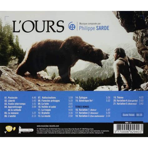 The Bear Soundtrack (CD) ["L'Ours"] ⋆ Soundtracks Shop