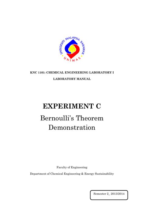 EXPERIMENT C Bernoulli's Theorem Demonstration