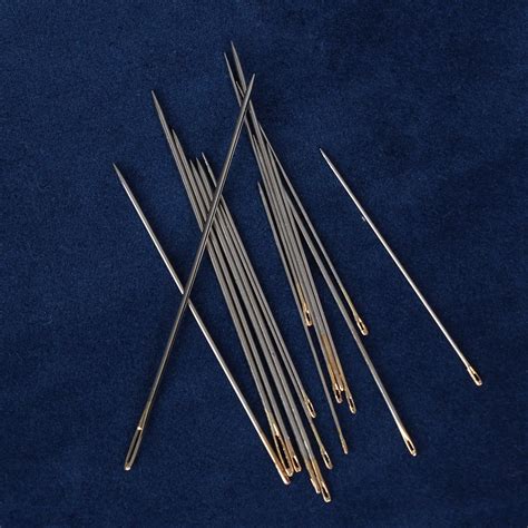 16Pcs Large Hand Sewing Needles Leather Carpet Repair Tools Gold Eye Needles Craft DIY ...