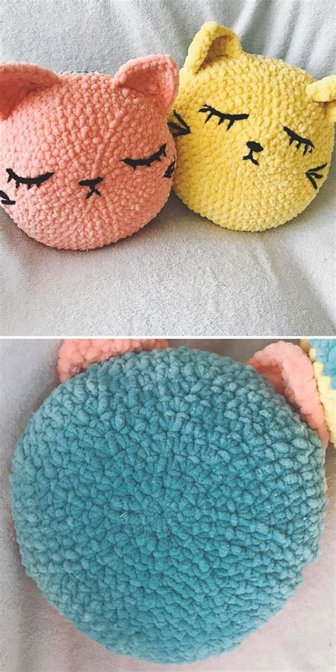 Cat Pillows Free Crochet Pattern | Crochet pillow patterns free ...