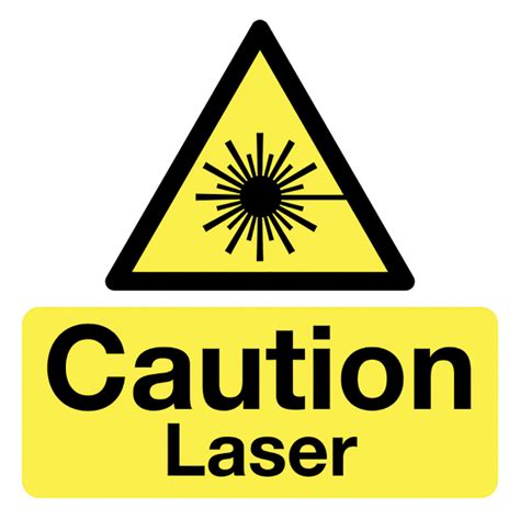 Caution Laser 50x50mm Self Adhesive Vinyl Pack of 10