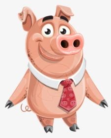 A Ready For Use - Sad Pig Cartoon Character, HD Png Download , Transparent Png Image - PNGitem