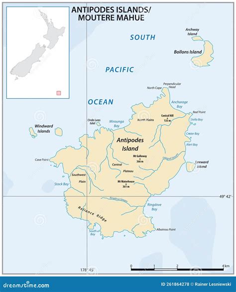 Map of the New Zealand Offshore Island Antipodes Stock Vector - Illustration of antipodes ...