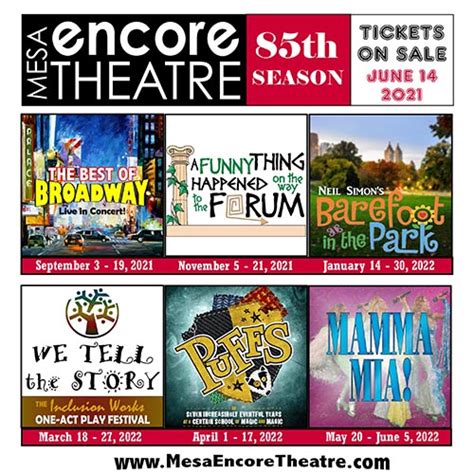 Mesa Encore Theatre's 2021-2022 Season Package - Mesa, Arizona - Phoenix, Arizona