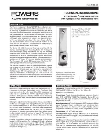 Watts HydroPanel II 450-e420 Installation instructions | Manualzz