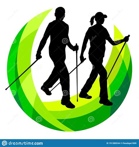 Nordic Walking Logo in Vector Quality. Stock Vector - Illustration of ...