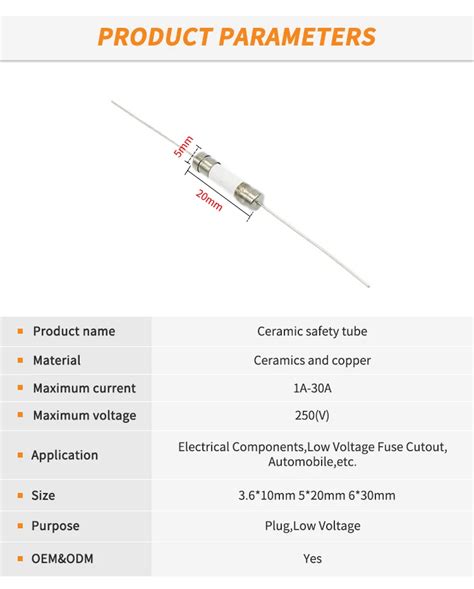 5*20mm Ccc Ceramic Fuse Link Thermal 250v Ceramic Fuse - Buy Ceramic ...