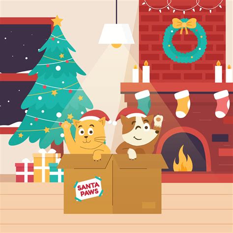 Santa Paws Adopting Illustration 4118798 Vector Art at Vecteezy