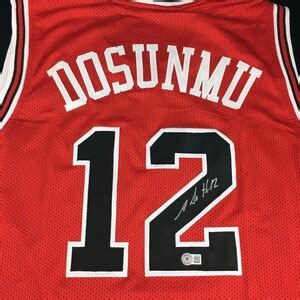 Ayo Dosunmu Signed Autographed Red Custom Basketball Jersey With ...