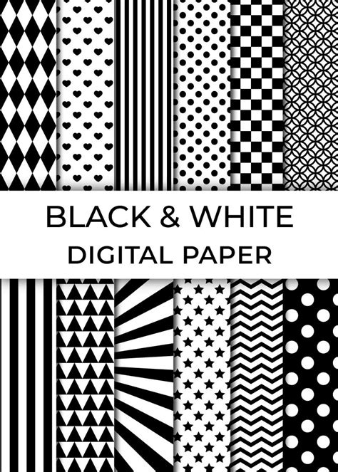 Free printable black and white digital paper pack - Chevron Lemon