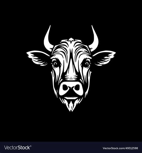 Cow - minimalist and flat logo Royalty Free Vector Image