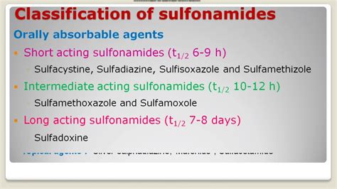 L-12 Classification of Sulfonamides And cotrimoxazole in pharmacology ...