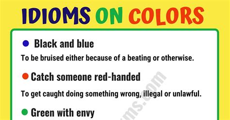 Interesting Color Idioms in English - ESL Forums