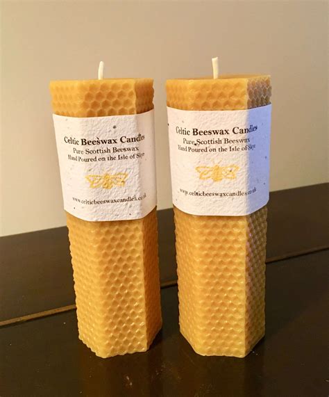 Beeswax Hexagon Pillar Candle – Celtic Beeswax Candles