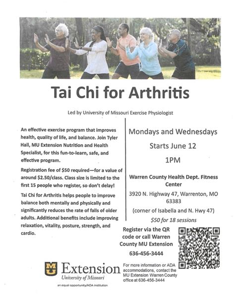 Tai Chi For Arthritis | Warren County Health Department