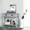 Homcom Console Table With 2 Storage Drawers And Open Shelf, Modern Sofa ...