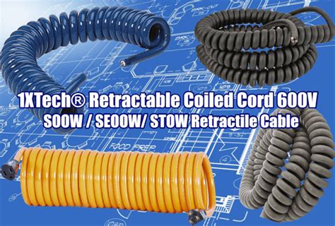 Retractable Coiled Cord 600V SOOW/SEOOW/STOW Retractile Cable