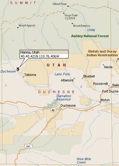 Hanna, Utah Map 2