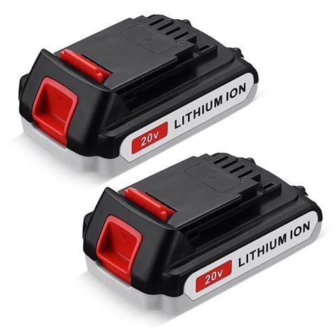 2-Pack 20V 3000mAh Replacement Battery For Black&Decker LBXR20 LB20, LBX20 Black and Decker ...