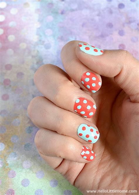 Easy Polka Dot Nail Art | Hello Little Home