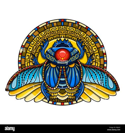 Egyptian scarab symbol of pharaoh, gods Ra, sun. Mythology t-shirt ...