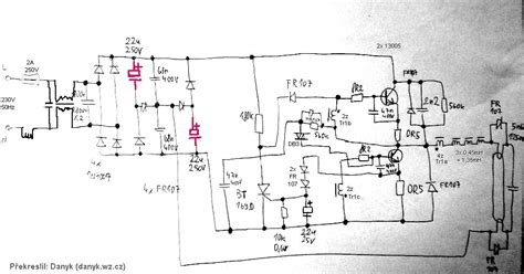 rectifier - Serial capacitors in electronic ballast of a fluorescent ...