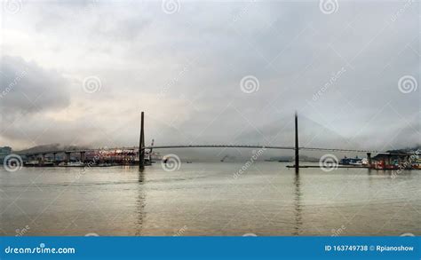 View of the Busan Harbor Bridge Connecting the Yeongdo and Nam District ...