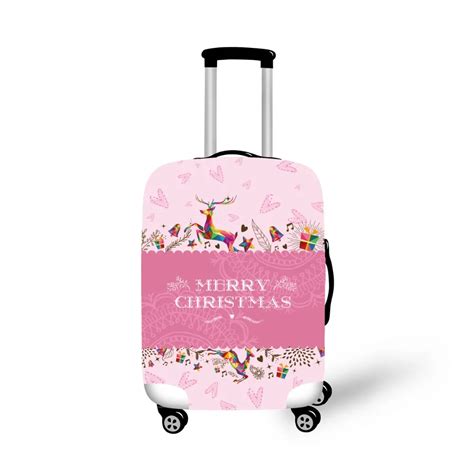 ONE2 Pink christmas series customized luggage suitcase covers spandex ...