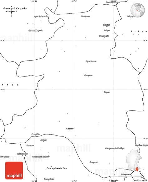 Blank Simple Map of Saltillo