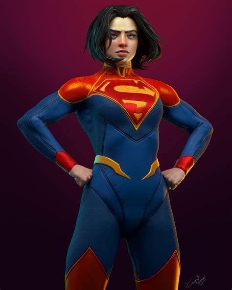 a woman in a superman suit standing with her hands on her hips