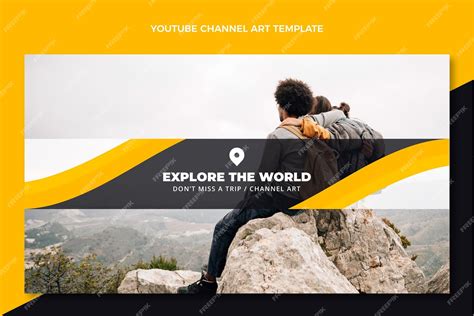 Free Vector | Flat travel youtube channel art