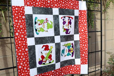 Just Let Me Quilt: Celebrating Christmas Gnomes Table Topper