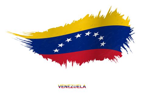 Flag of Venezuela in grunge style with waving effect. 13359038 Vector ...