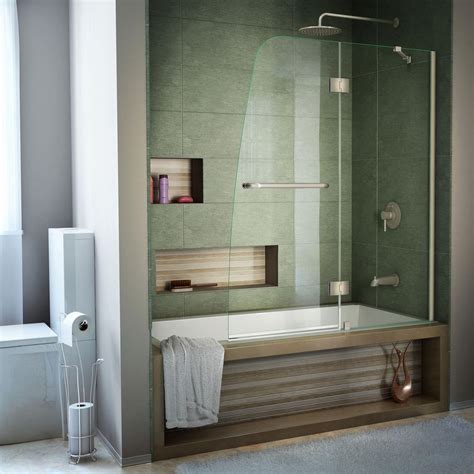 DreamLine Aqua 48 in. x 58 in. Semi-Framed Pivot Tub/Shower Door in ...