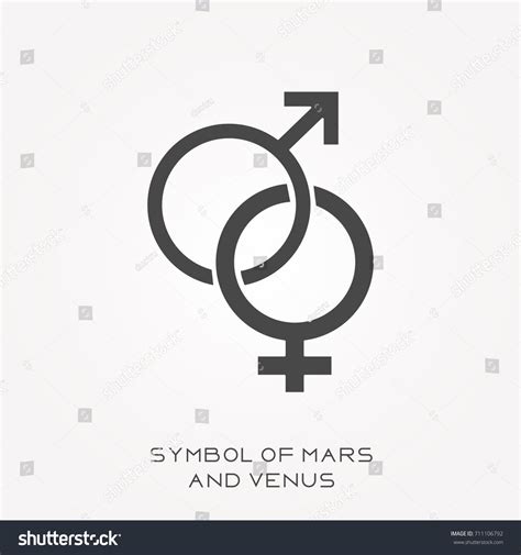 Silhouette Icon Symbol Mars Venus Stock Vector (Royalty Free) 711106792 ...