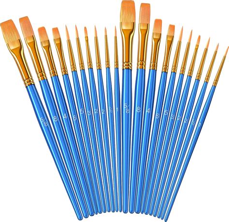 Paint Brush Set, 2 Pack 20 Pcs Paint Brushes for Acrylic Painting ...