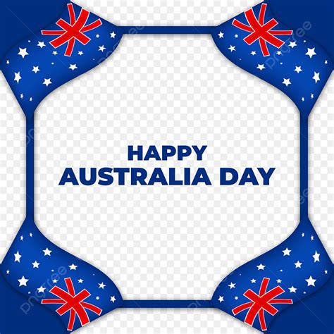 Happy Australia Day Vector Hd Images, Happy Australia Day Frame Design With Flags Transparent ...