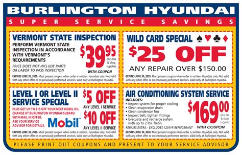 Burlington Hyundai Service Coupons