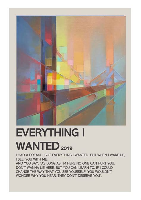 everything i wanted - billie eilish - by lola | Film posters minimalist, Music poster ideas ...