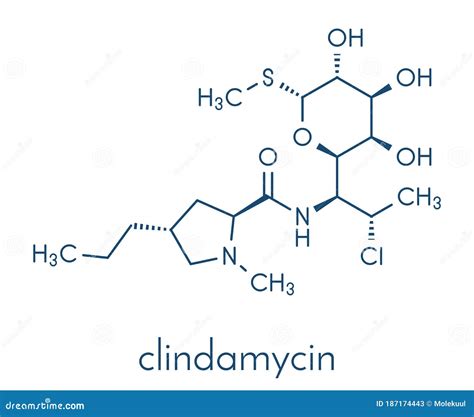 Clindamycin Antibiotic Drug Lincosamide Class Molecule. Skeletal Formula. Stock Vector ...