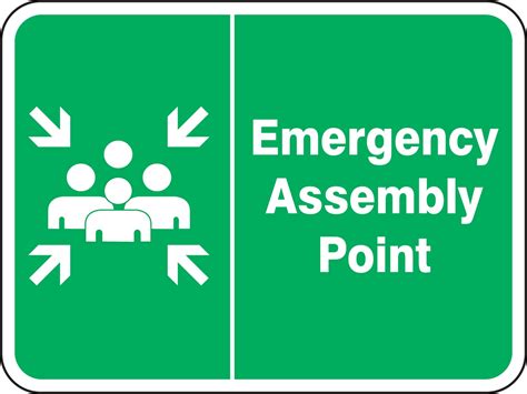 Emergency Assembly Point (Graphic) Safety Sign FRR928RA