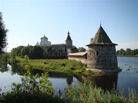 Ancient Pskov Kremlin stock image. Image of history - 111763047