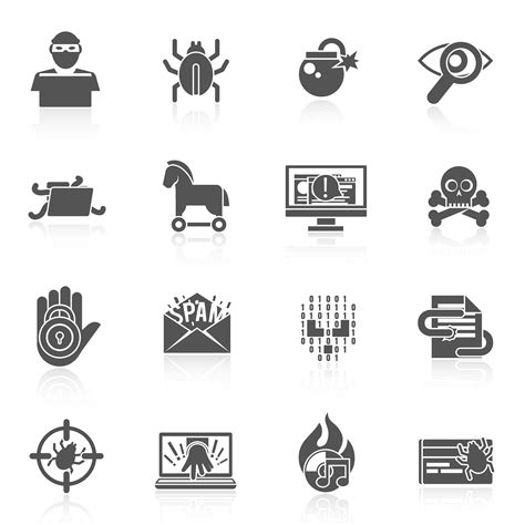 Hacker icons black set 443743 Vector Art at Vecteezy